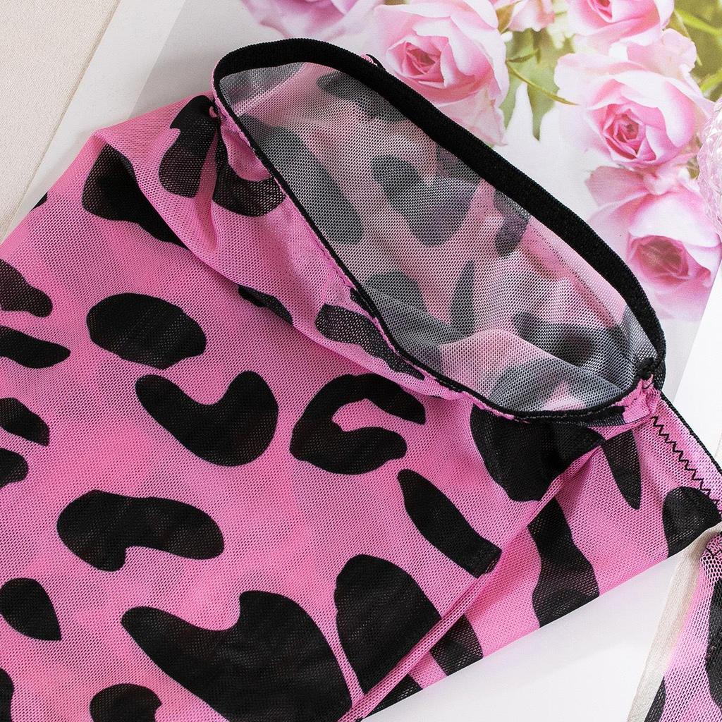 European & American Tie-Dye Colorful Mesh Lingerie Set - Sexy 5-Piece Collection for Women