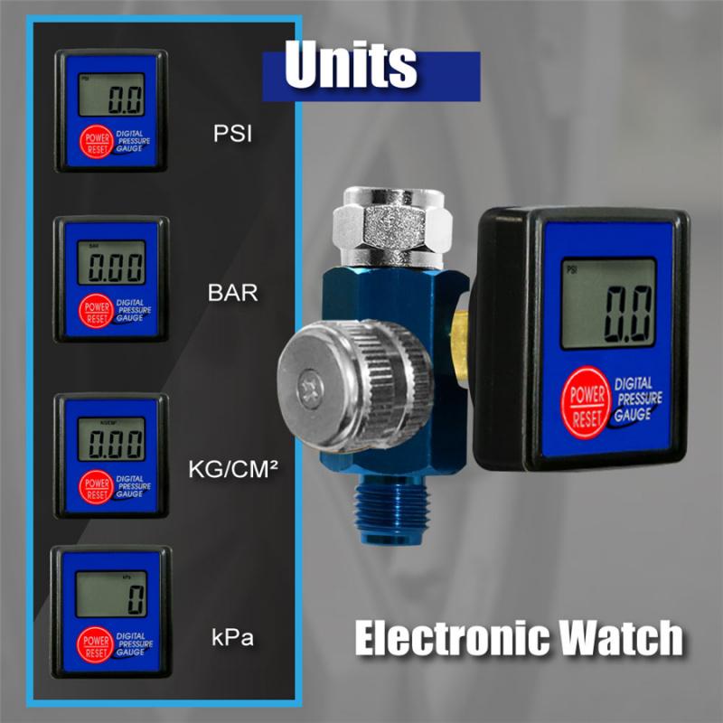 Digitale Spritzpistole mit Luftdruckregler, Wasserabscheider und 1/4"-Filter