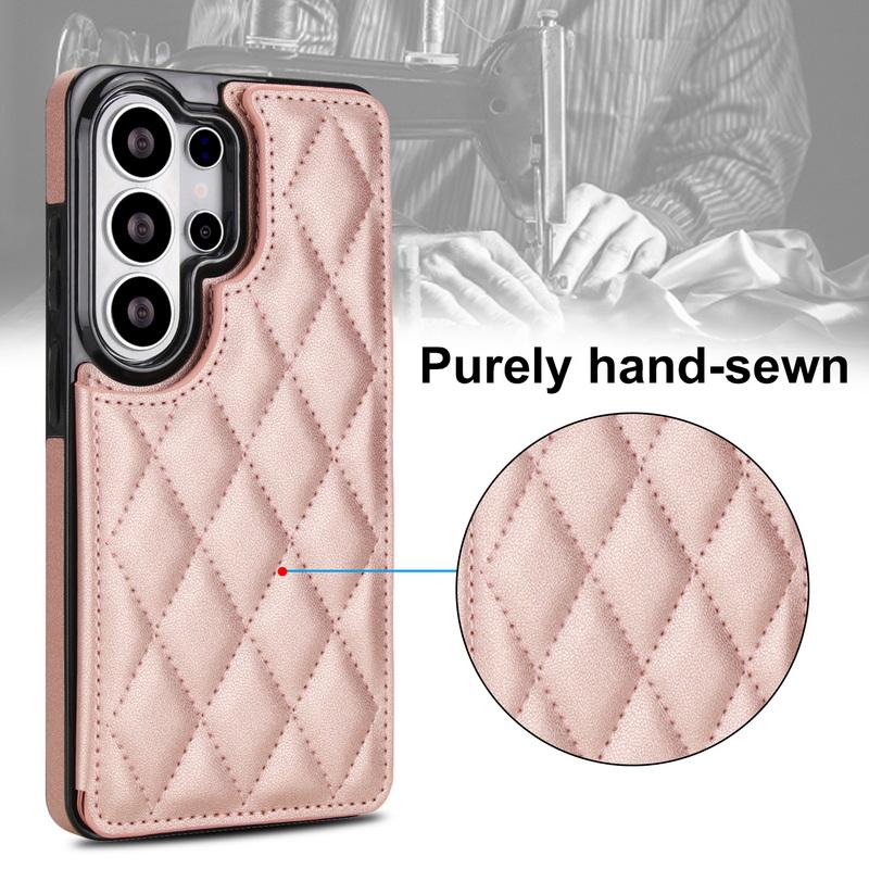 Luxury Mesh Leather Card Slots Wallet Case For Samsung Galaxy S26 Ultra S25 FE S24 S23 S22 Plus S21 FE A53 A54 A55 A56 A57 5G Card Holder Back Cover