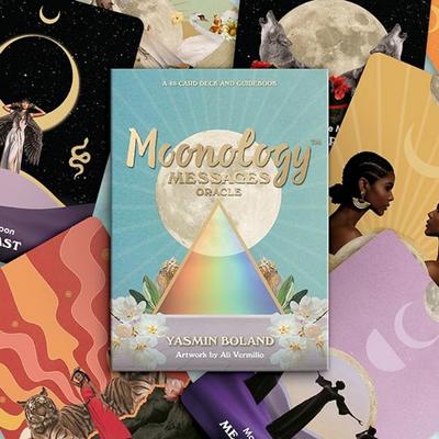 Moonology Messages Oracle: Un pachet de 48 de cărți atinge mesajul Lunii prin 48 de simboluri frumoase ale lunii 10,4*7,3 cm