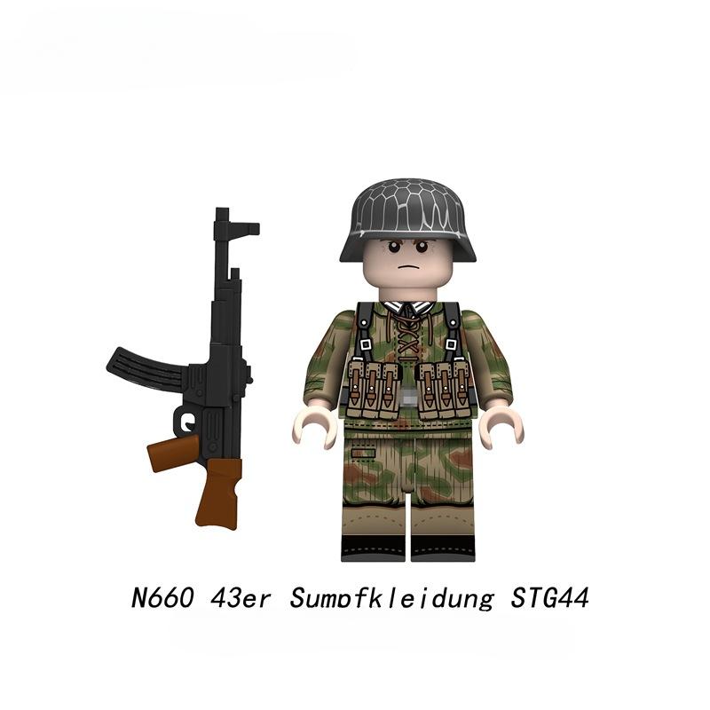 

43-й размер Болотная одежда Мини Экшн-фигурки Кирпичики Конструктор Куклы 98K MG42 MP40 STG44 Сборные игрушки для детей N657-660