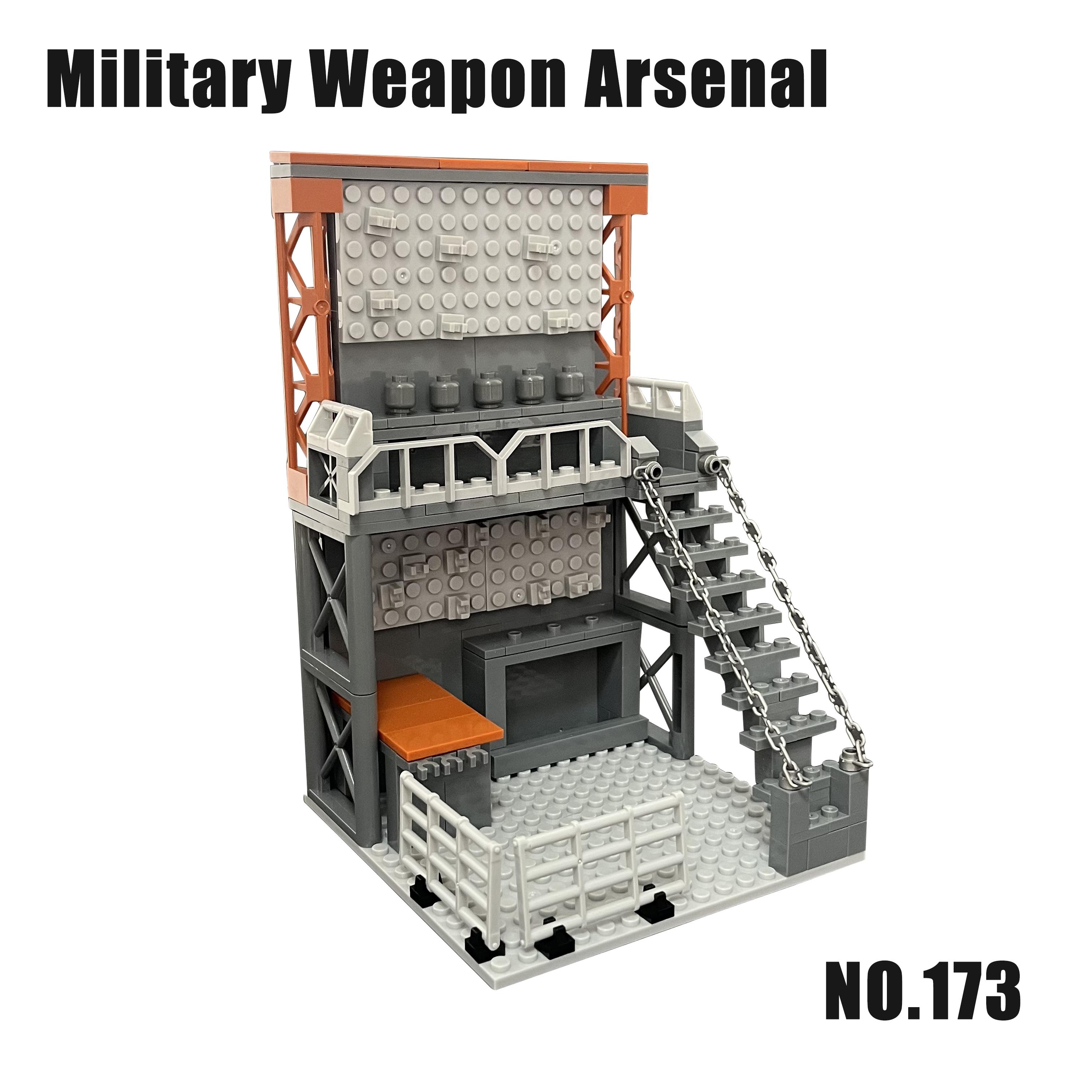 

WW2 Military Arsenal Arms Display MOC Brick Scale Model DIY Assembly Scene Collection Kid Boy Learning Educational Block Toy Gift Present