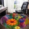 1pc Floral Garden Office Round Area Rug, Indoor Mat Suitable ForOffice, Under Office Chairs Bedroom Living Room Home Decor, Room Deco D066