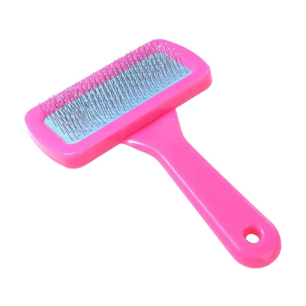 

Pet Needle Comb Portable Hairs Grooming And Care Cat Brushes Guinea Pig Rabbit Supplies Dog Hair Cleaning Accessories розовый