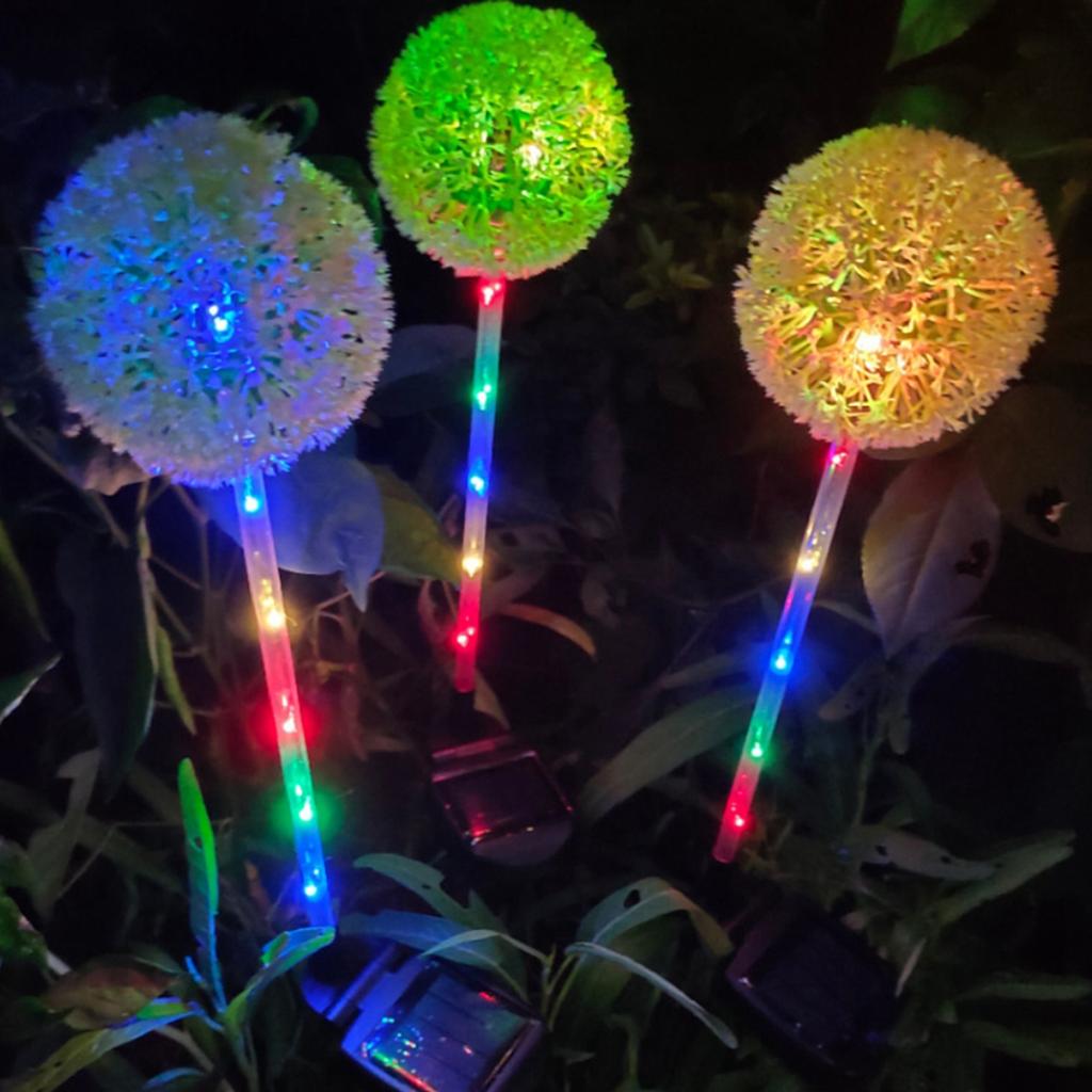 2Pcs Solar Garden Lights Outdoor 16 Colorful LED Solar Garden Lights Decorative for Patio Yard