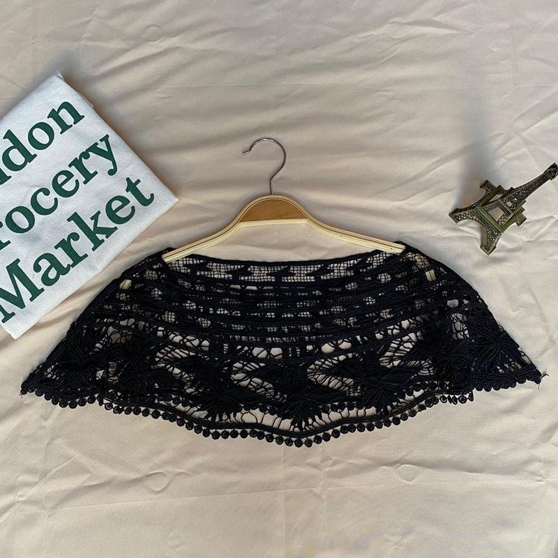 Ming style standing collar, Tn Plus Running Shoes Han lace embroidery, Han and Western fusion tassel shawl, hollowed out cloud shoulder AL102-1-2
