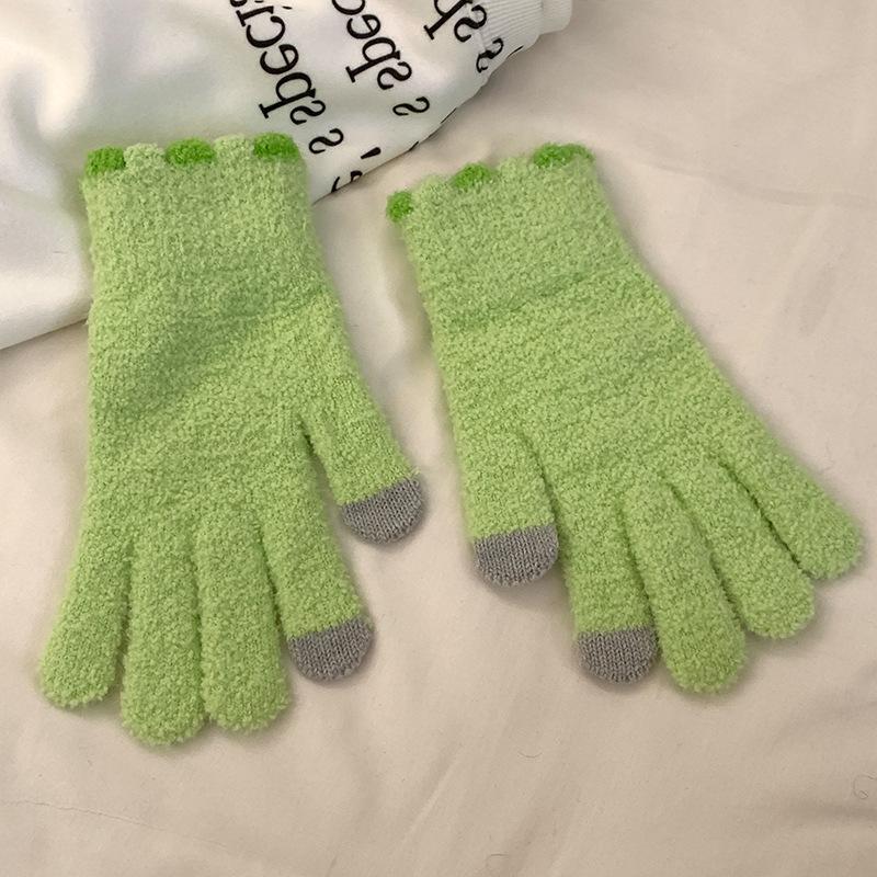 Koreanische Winter-Fingerlose Wollhandschuhe für Damen - Warm, Winddicht, Touchscreen-freundlich