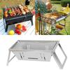 Stainless Steel Barbecue Grill With Thickened Carbon Frame For Outdoor Camping And Family Cooking