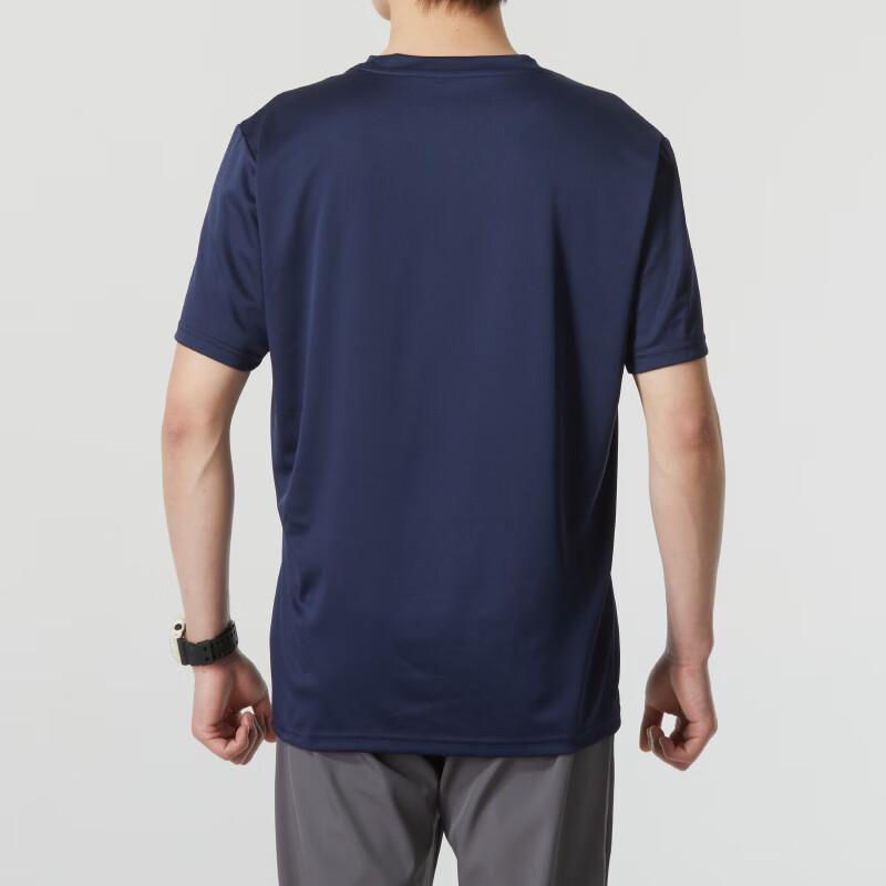 Puma Solid Color Casual Comfortable Breathable Sports Training Outdoor Fashion Crew Neck Short Sleeve T-Shirt Men Tops Navy-Blue 658636-06