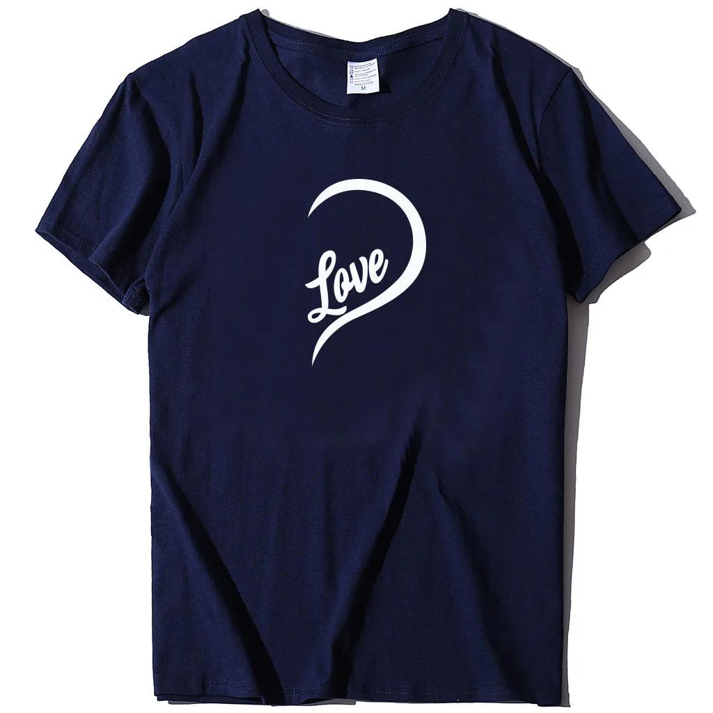 Splicing One Love Heart Print Couple T Shirt Short Sleeve O Neck Loose King Queen Tshirt Lovers Tee Shirt Tops Women Clothes