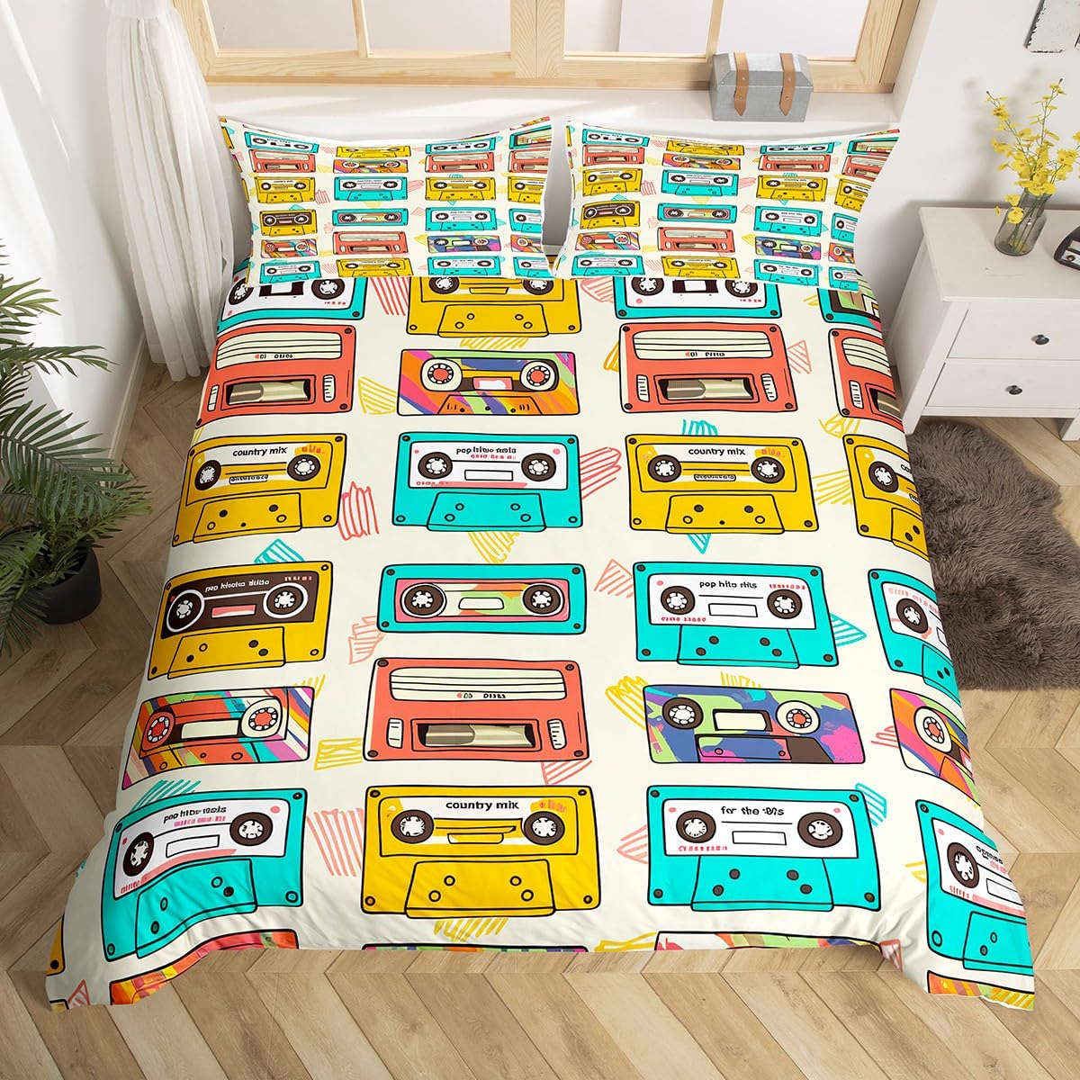 

Radio Duvet Cover Set For Kids Teens Boys Girls Lightweight Down Quilt Covers Bedroom Decor 2 Pillowcases 1 Duvet Cover No Quilt EU Single(135x200cm)