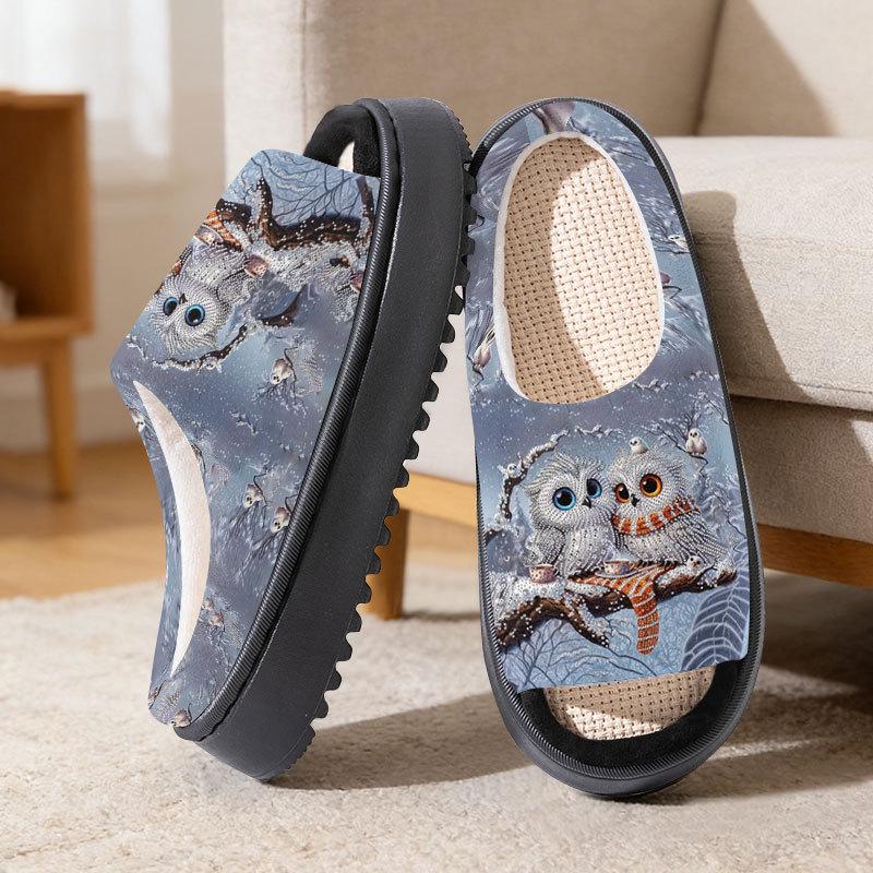 Unisex Linen Cotton Slippers - Seasonal Comfort for Couples 38-39