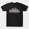 Men Black Print T-shirt Atlanta Football Team All Time Legends, Atlanta City Skyline No-Cut Transfer Paper Print Cotton Tshirt