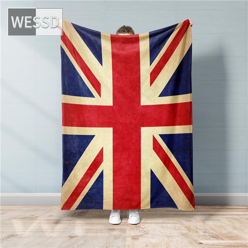 Bettüberwurf mit britischer Flagge, Retro-Stil, Einzel- und Doppeldecken, modische Flanell-Decken, dekorative Sofadecke, Reise- und Nickerchen-Mehrzweckdecke