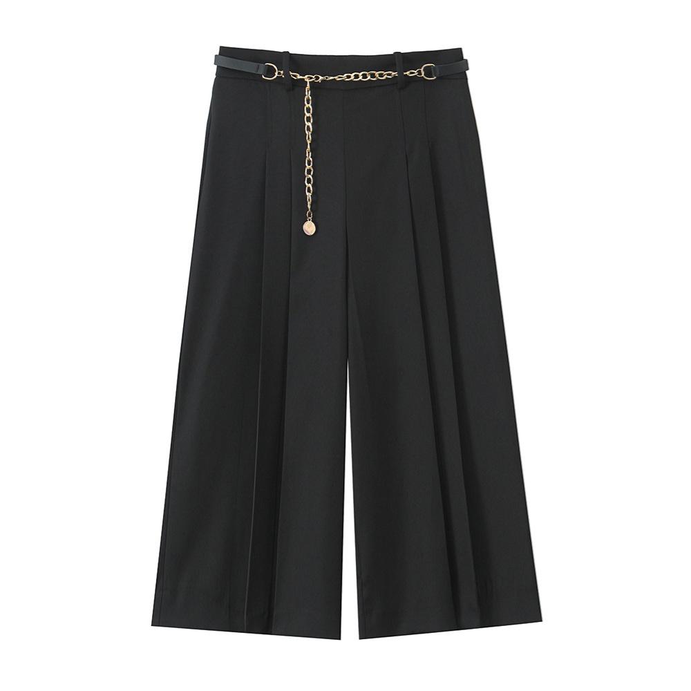 

Spring 2025 Women s Casual Long Shorts with Chain Belt XS