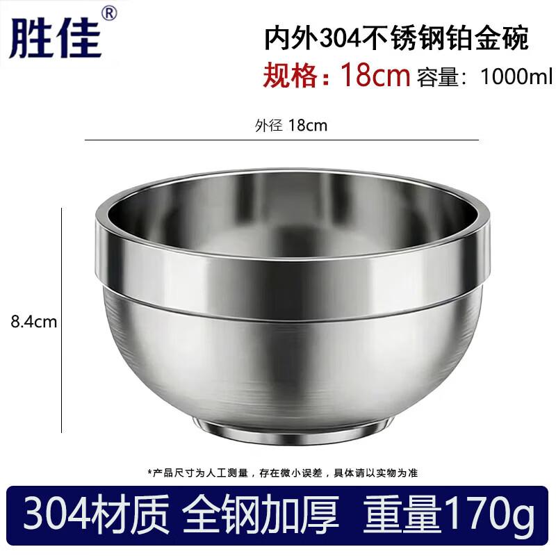 

Shengjia 18CM Double-Wall 304 Stainless Steel Insulated Bowl