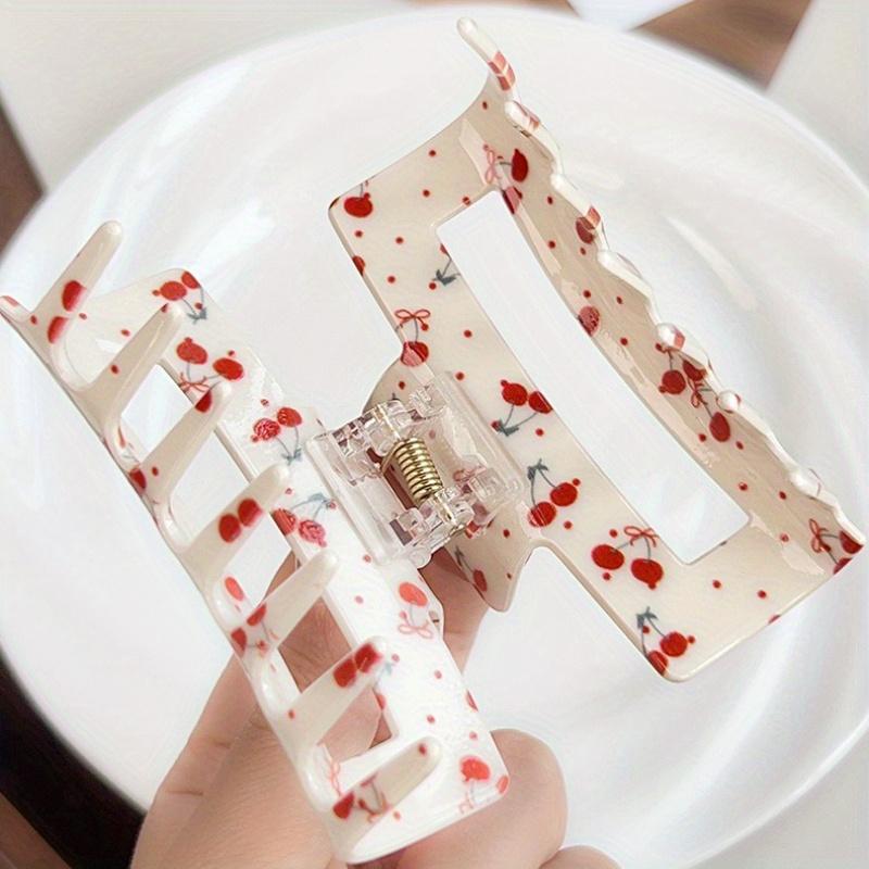 1 Stück Vintage Romantische Florale Quadratische Haarspangen - Rutschfeste Haarklammer für Dickes Haar, Frühlingsblumen Haaraccessoires Damen