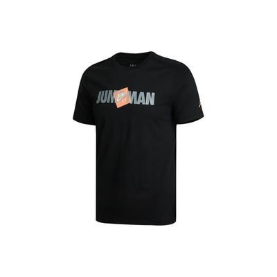 Air Jumpman Letter Print Sports Crew Neck Short Sleeve T-Shirt Men Tops Black CV3406-011