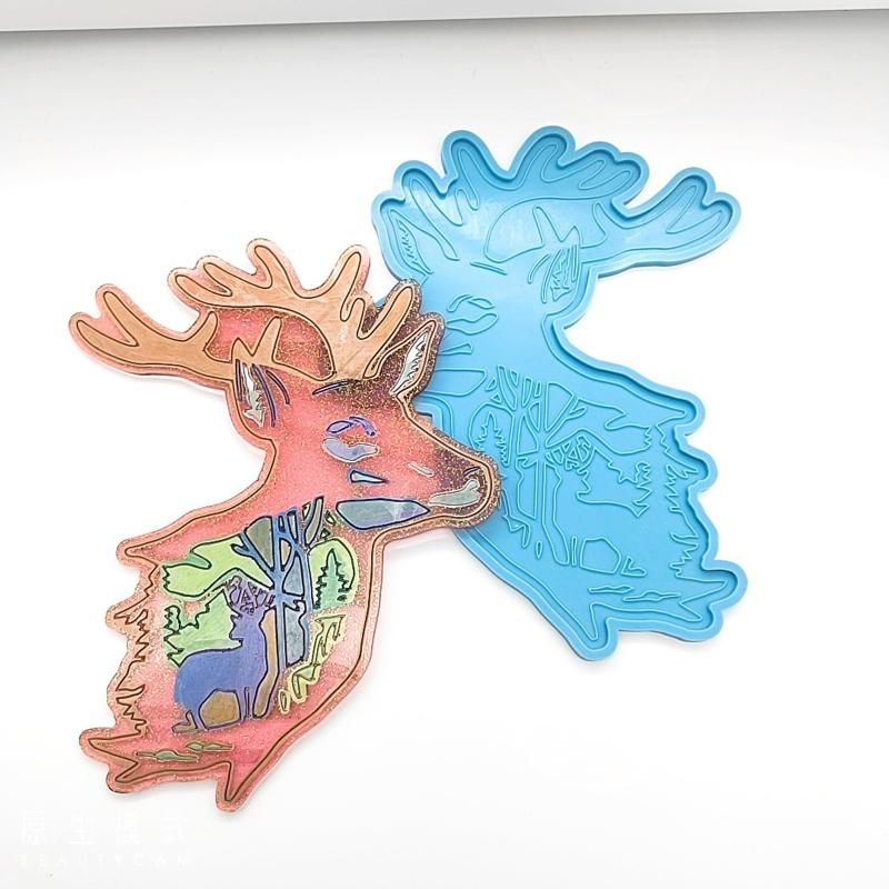 Wall Decor Resin Molds Large Forest Animal Silicone Mold for Epoxy Resin Casting DIY Craft Home Office Table Decoration