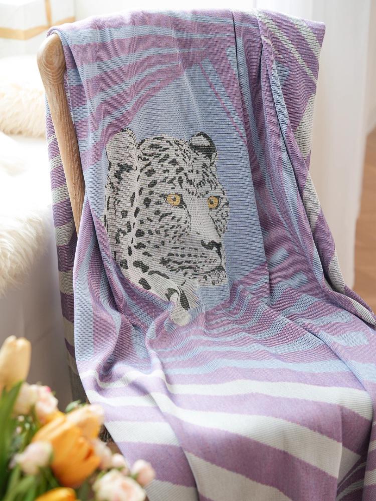 

Elegant 100% Cotton Blanket Throw Blanket for Bed Couch Lightweight Sofa Blanket Blankets with Premium Throw Home Decor 150x180cm фиолетовый