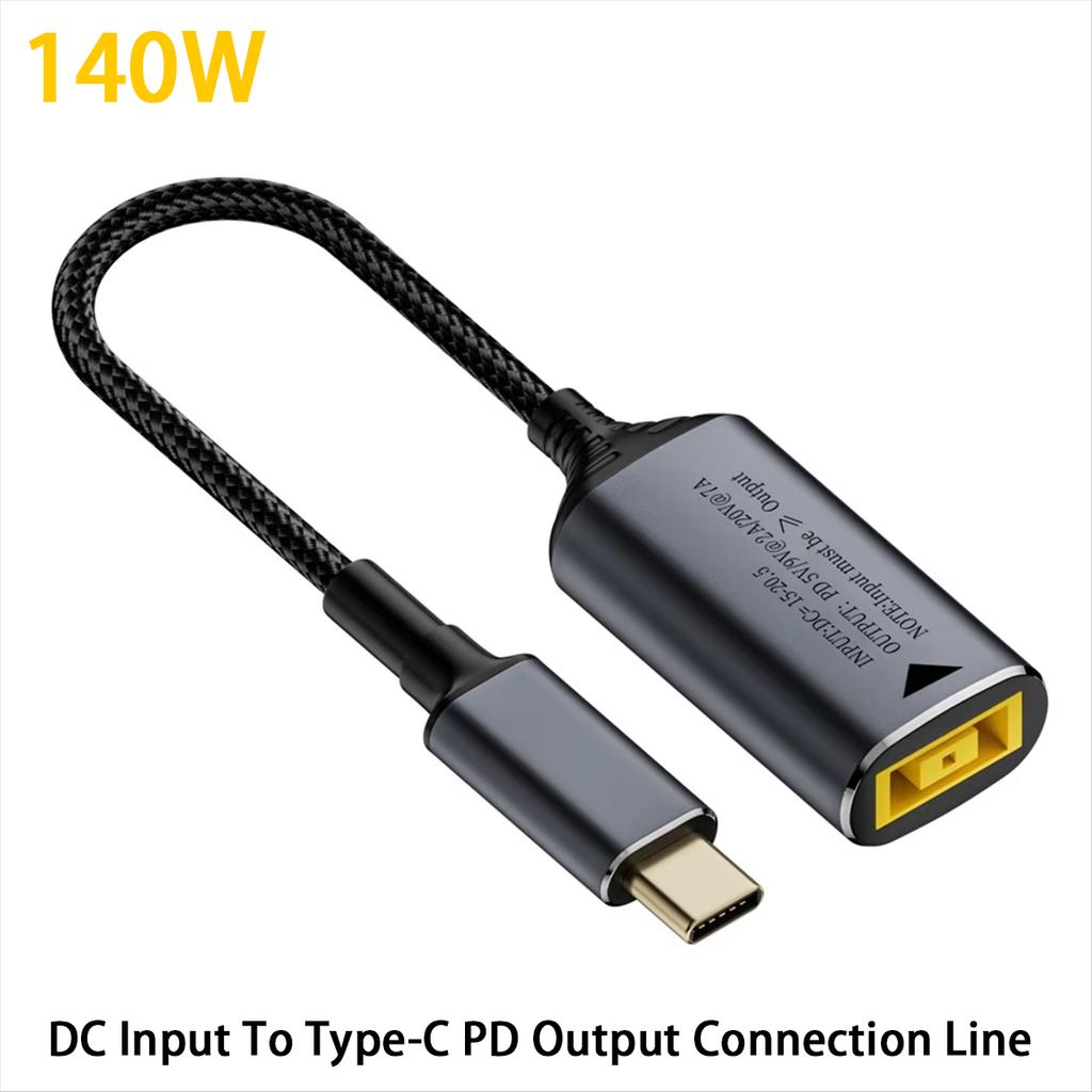 140W DC Square Plug Universal Laptop Charger To 5V 9V 20V USB-C Type-C PD Power Adapter Converter Fast Charging Cable Cord for