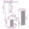 Bathroom Furniture Set 4 Pcs Smoked Oak