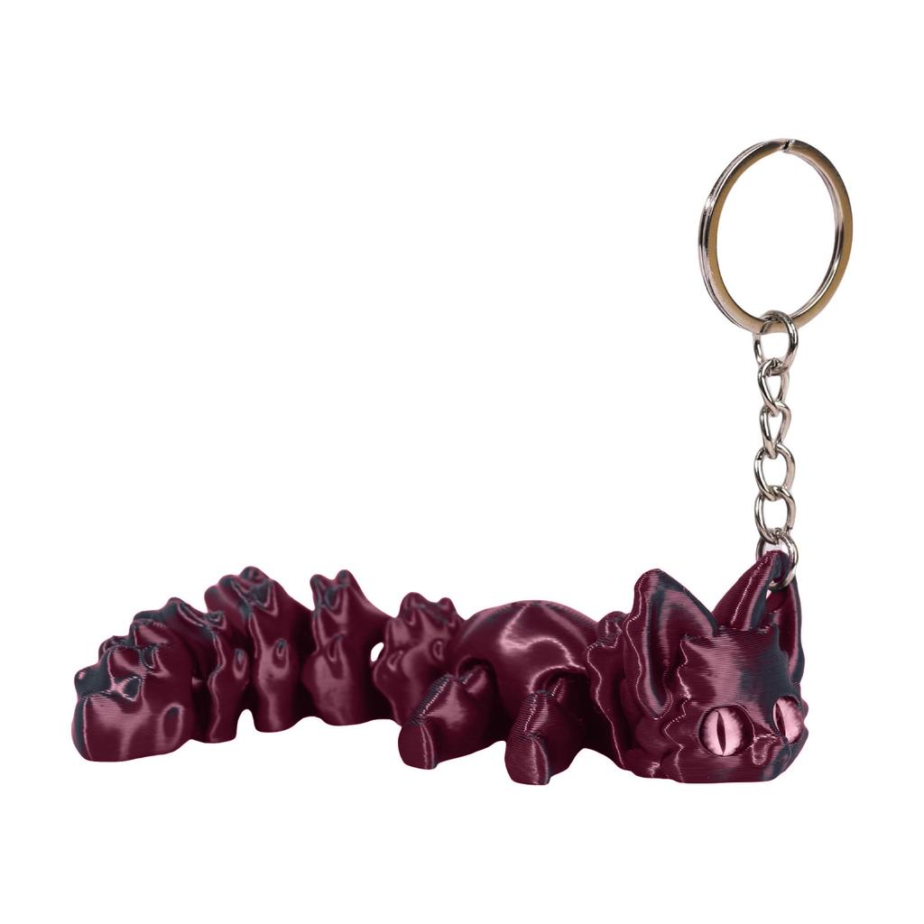 Brelok do kluczy z nadrukiem 3D w kształcie lisa z ruchomym ogonem Kreatywne projektowanie Ozdobny brelok do torby Modny dodatek do prezentu