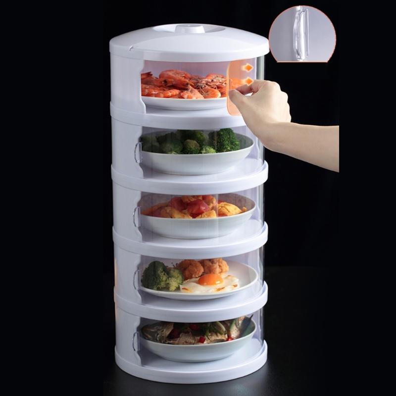 Food Insulation Covers 3/4/5 Layer Transparent Stackable Dustproof Leftovers Food Storage Container Kitchen Organization