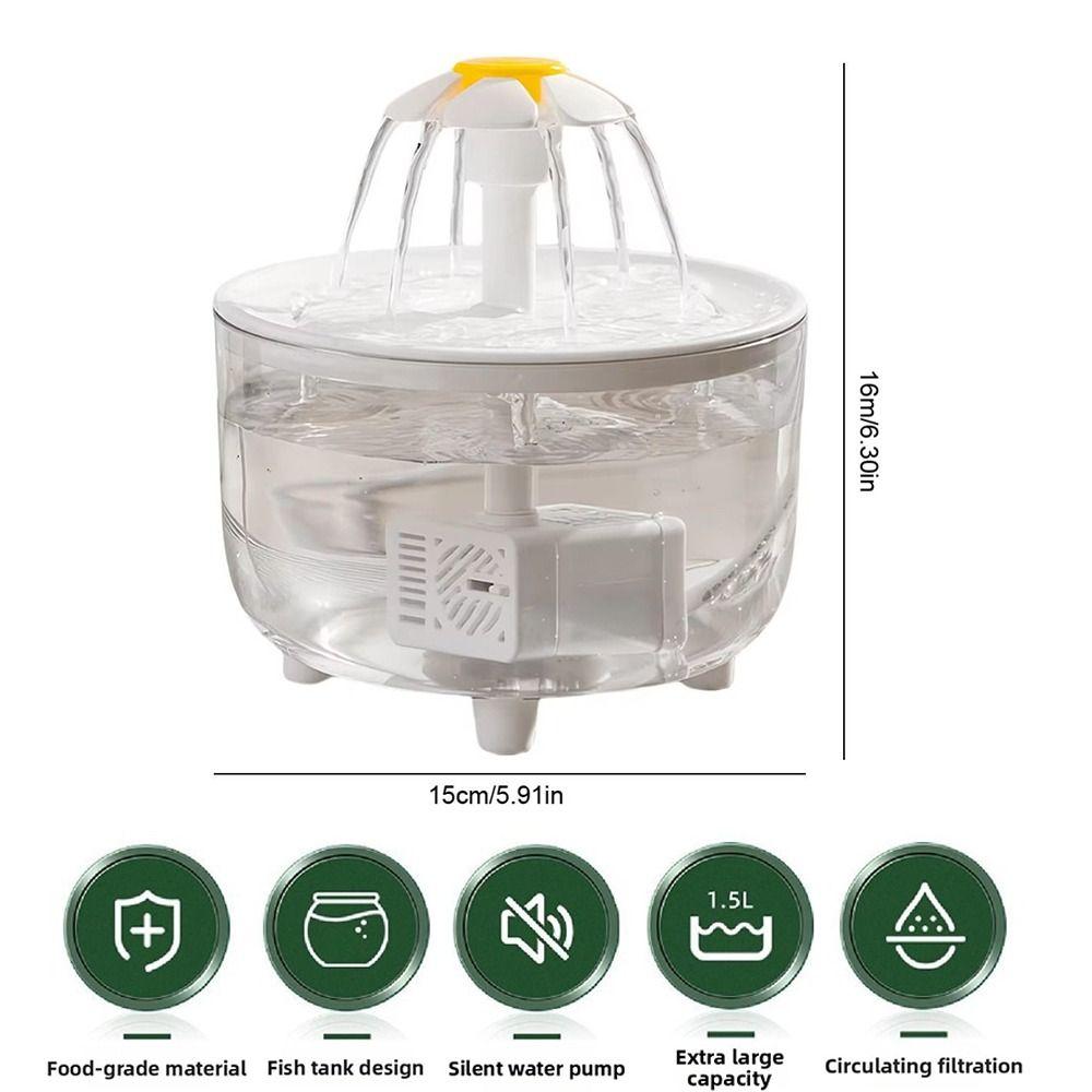 Electric Cat Water Dispenser Flower Nozzle Pet Drinking Fountain  Pets Home Alone