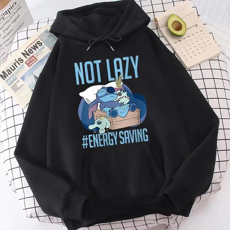 Lilo & Stitch Print Hoodie Cute Cartoon Disney Graphic Sweatshirt Autumn and Winter Men and Women Casual Long-sleeved Jumper Top