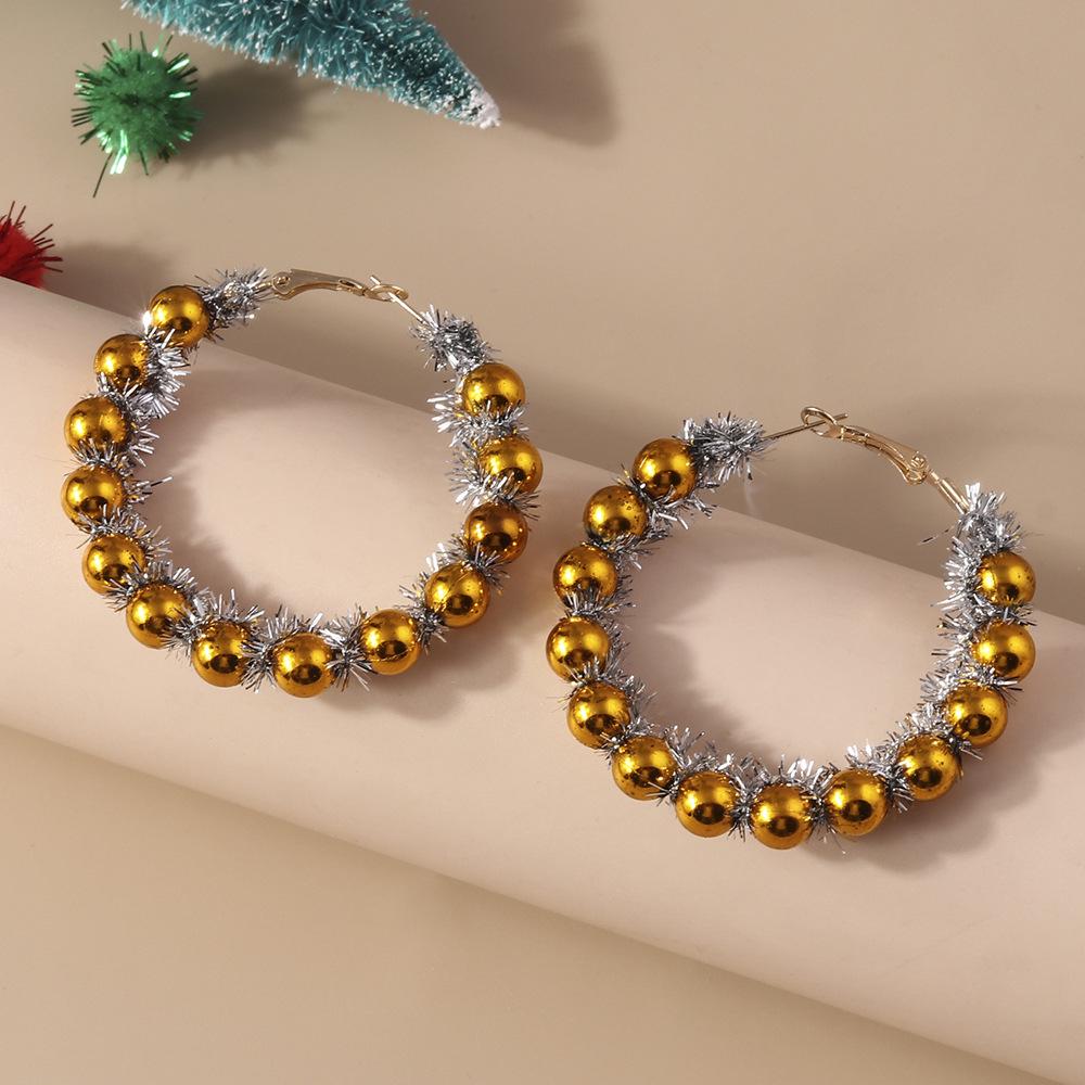 European and American Cartoon Christmas Earrings - Cute Funny Elk, Tree, and Wreath Studs Jewelry