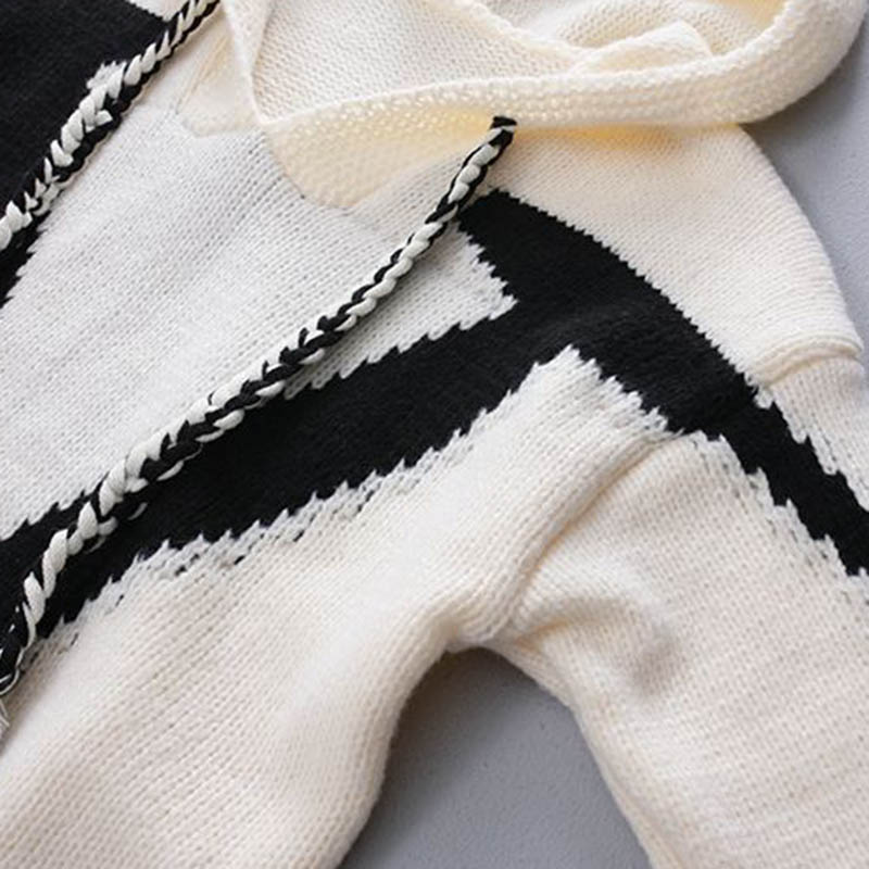 Übergröße Damen Sets Winter Strickpullover Kapuzenpullover Top Stretch Weitbeinige Hose Zweiteiliges Set