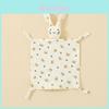 Baby Animal Cotton Swaddle With Plush Rabbit Toy For Sleep And Comfort