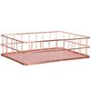 Rose Gold Desktop Organization Basket Iron Grid Wire Storage Organizer  Home Office
