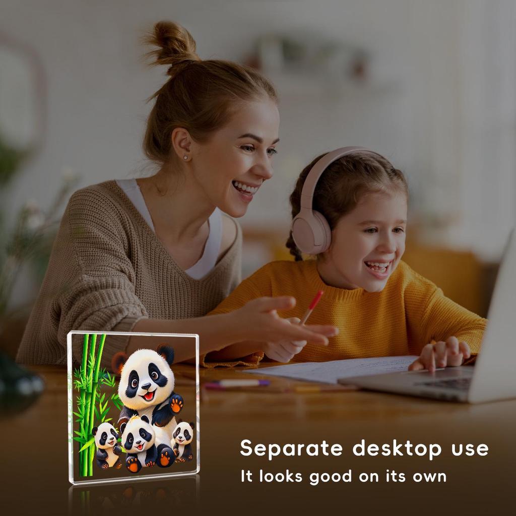 Solid Wood Base Acrylic USB Night Light - Creative Children's Gift Table Lamp