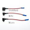 1PC 12V SMALL MEDIUM Car Fuse Add-a-circuit TAP Adapter Micro/Mini/Standard ATM APM Blade Auto Fuse Holder with 10A Blade Fuse Fuse Holders1