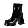 BIGTREE Super High Heels Women Snow Ankle Boots Platform Round Toe Sexy Shoes Chunky Chelsea Boots Trend Winter Goth Botas Mujer