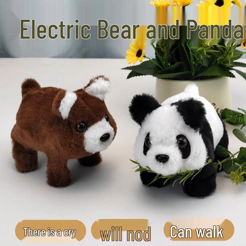 

Children s Electric Plush Puppy & Panda: Walking & Barking Toy