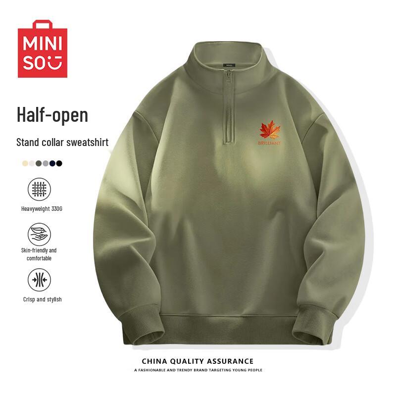 

Miniso Couple s Stand Collar Half-Zip Sweatshirt 3XL