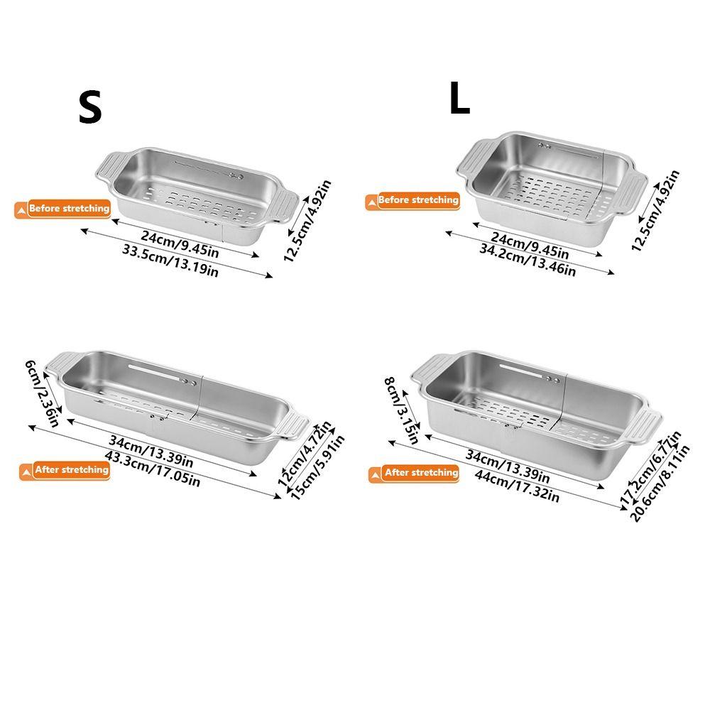 Retractable Vegetables Drain Basket Thickened Kitchen Sink Rack Over Sink Organizer Kitchen Sink