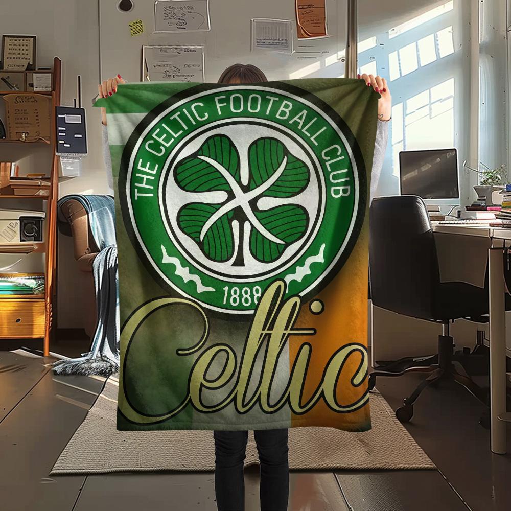 Celtic Football Club Print FlAannel Blanket, High Quality Comfortable for All Seasons, Home Decor, Warmth and Comfort