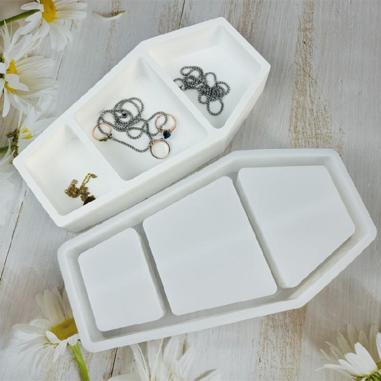 Coffin Shaped Resin Tray Molds for Making Jewelry Tray Display Stand
