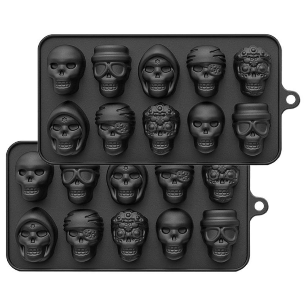 3D Skull Baking Cake Mold Silicone Chocolate Mold Baking Pan Skull Ice Cube Mold Jelly