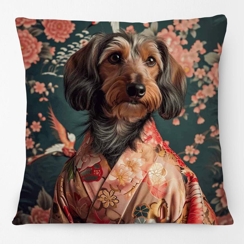 Victorian Princess Cat Labrador Dog Lord Greyhound Pet Portrait Print Cushion Cover Pillow Case
