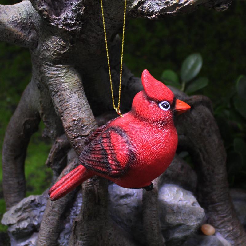 Red Resin Bird Handicraft Decoration Suitable For Wedding And Christmas Gift