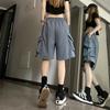 Summer Oversize Wide Leg Shorts Y2K Cargo Casual Shorts Women Harajuku Black Streetwear Fashion High Waist Baggy Short Pants