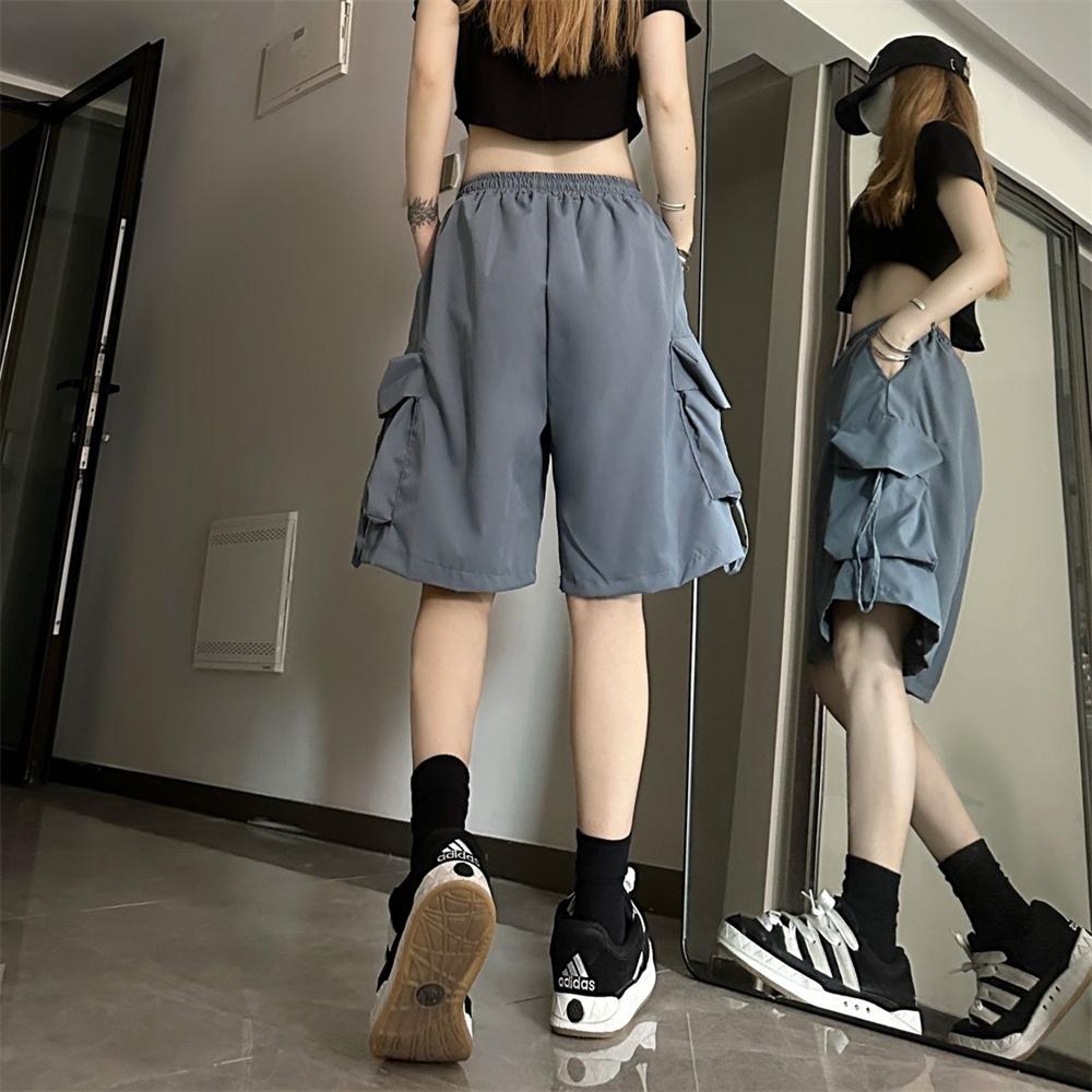 Summer Oversize Wide Leg Shorts Y2K Cargo Casual Shorts Women Harajuku Black Streetwear Fashion High Waist Baggy Short Pants