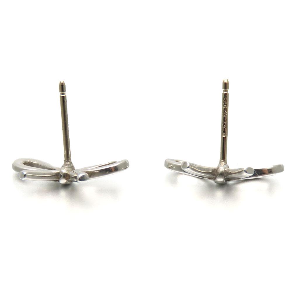 Used TIFFANY&Co. Pierce Ribbon Bow Silver925 1.4g Silver Accessories