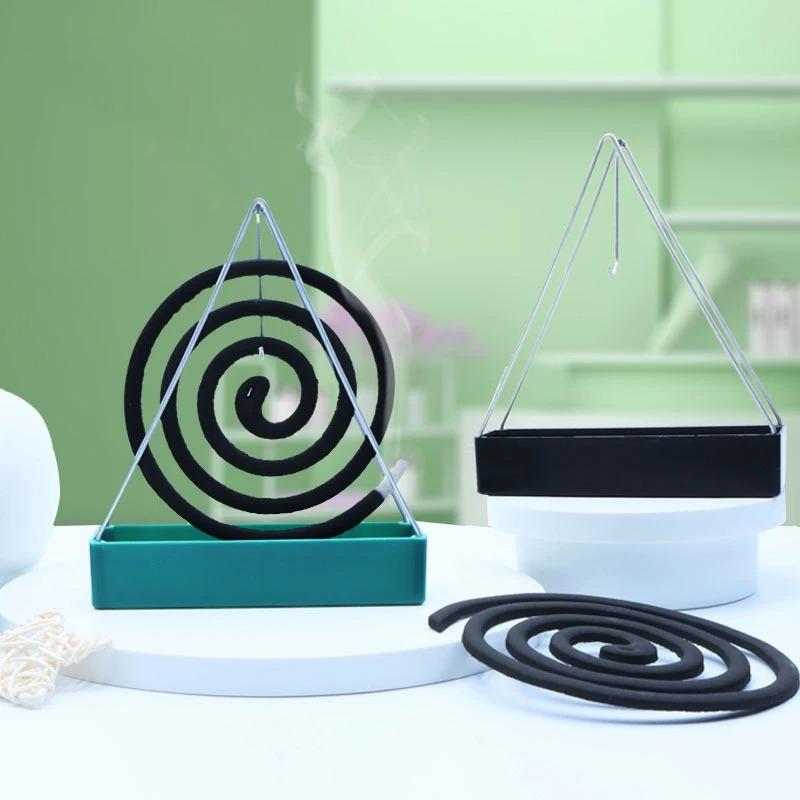 Creative Nordic Style Mosquito Coil Holder With Tray, Iron Spiral Mosquito Repellent Incense Rack Plate For Home Summer Decor