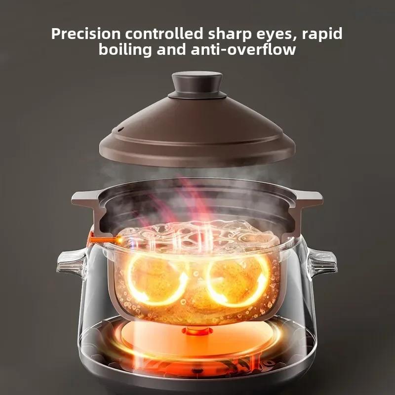 For Stewpot with 4L Capacity High Temperature Resistance and Ceramic Inner Pot for Soup Multifunctional Cooker